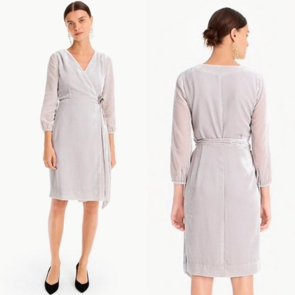 J. Crew Wrap Dress in Drapey Velvet Size 4 NWT